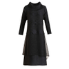 Spring And Autumn Women's Pleated Slim A-line Black Dress