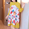 Chinese Style Modified Cheongsam Dress Spring New Women's Fashion Foreign Style Printing Age Reducing Plus Size Pleated Dress