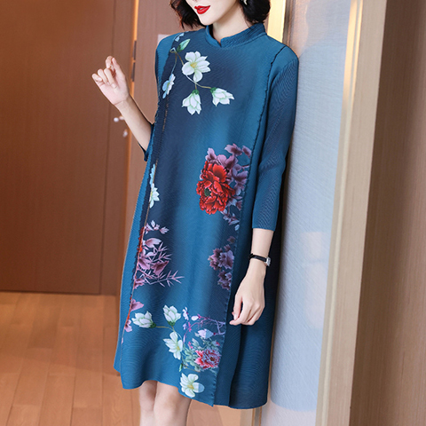Chinese Style Retro Modified Cheongsam Dress Spring 2021 New Women's Loose Printed Dress