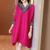Pleated Loose Age Reducing Dress Spring 2021 New Women's Plus Size A-line Dress