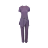 Fashion Casual Suit Women's 2020 Summer Pleated Round Neck Short Sleeve Top Straight Pants Two Piece Set