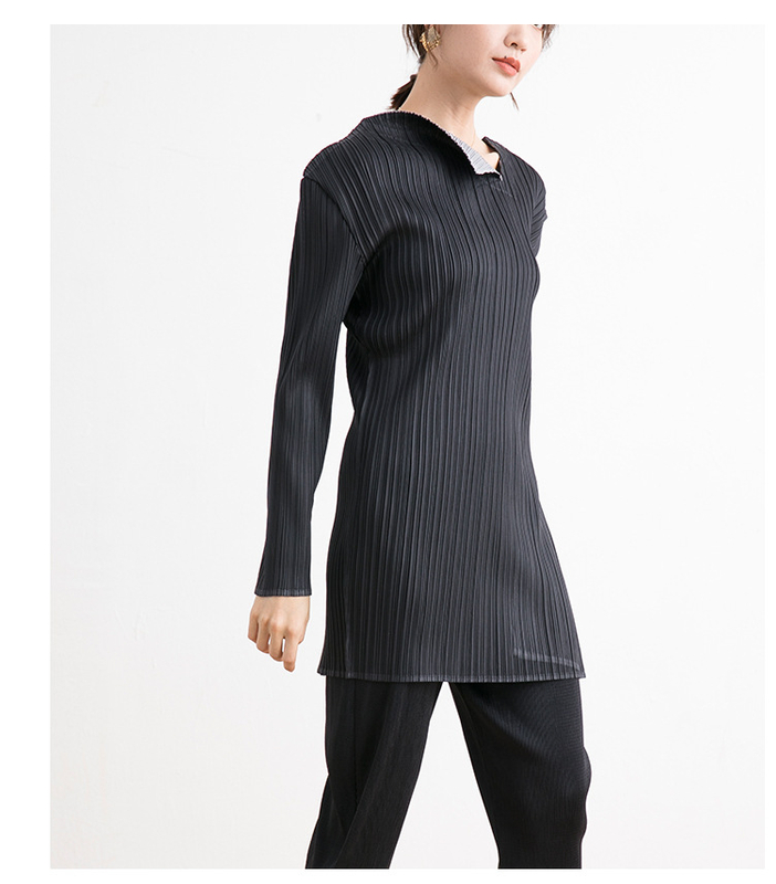 Design Sense Top Women's Spring Autumn New Pleated Shirts