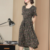 Fashion Printed Large-size Pleated Dresses Summer 2019 New Women's Elegant Dresses