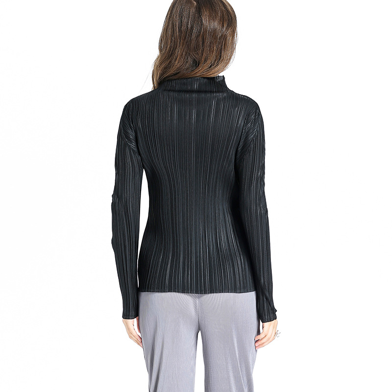 Spring Summer Fashion New Women Long Sleeved Sleeved Solid Color Pleated Casual Loose Free Size Pullover Shirts