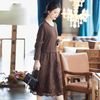 Autumn And Winter New Dress 2019 Knitted Embroidery Dress Loose Large Long Sleeve Dress