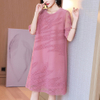 High End Embroidered Dress Spring 2021 New Women's Loose Plus Size A-line Pleated Dress