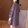 Autumn And Winter High-end Temperament Long Sleeve Plus Size Ruffle A-line Embroidery Pleated Dress