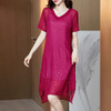 2021 Women's Casual Solid Color Two-piece Dress Pleated Dress