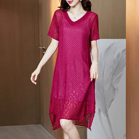 2021 Women's Casual Solid Color Two-piece Dress Pleated Dress
