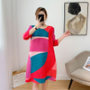 Pleated Dress Women's 2021 Summer New Age Reducing Large Size Loose And Thin Belly Covering A-line Dress