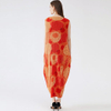 Women's 2021 New Summer Dress Korean Version Printed Lantern Long Dress