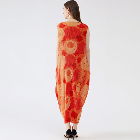 Women's 2021 New Summer Dress Korean Version Printed Lantern Long Dress