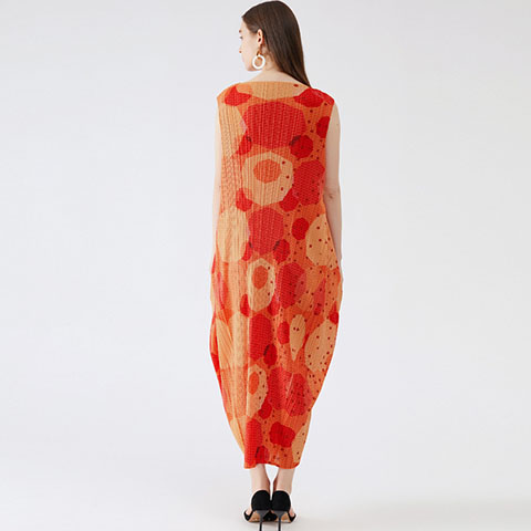 Women's 2021 New Summer Dress Korean Version Printed Lantern Long Dress