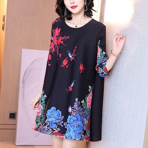French Retro Chinese Style Modified Cheongsam Dress Spring 2021 New Women's Loose Plus Size