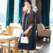 Women Fashion Leopard Print Dress Early Spring 2020 New Loose Large A-line Pleated Dress