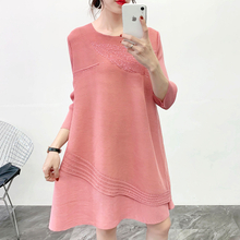 Women Spring 2020 Pleated Loose Big Size Fashion Dress