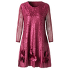 New Women's Loose Size Pure Colour Pleated A-shaped Dress