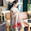 Large Pleated Dress 2020 Spring New Women's Loose Embroidered Belly Covering Dress