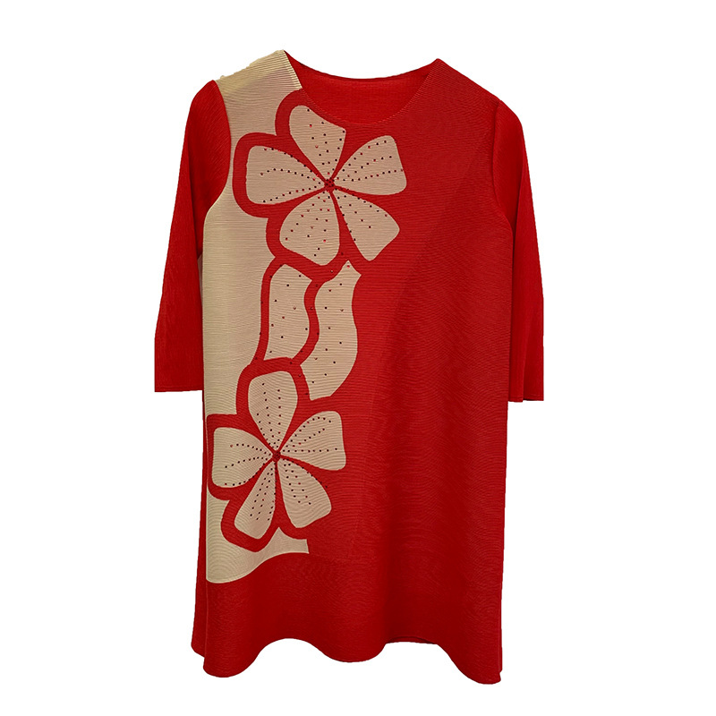 Fashion Mother's Big Size Belly Covering New Women's Dress Early Spring 2020 Loose Pleated Dress
