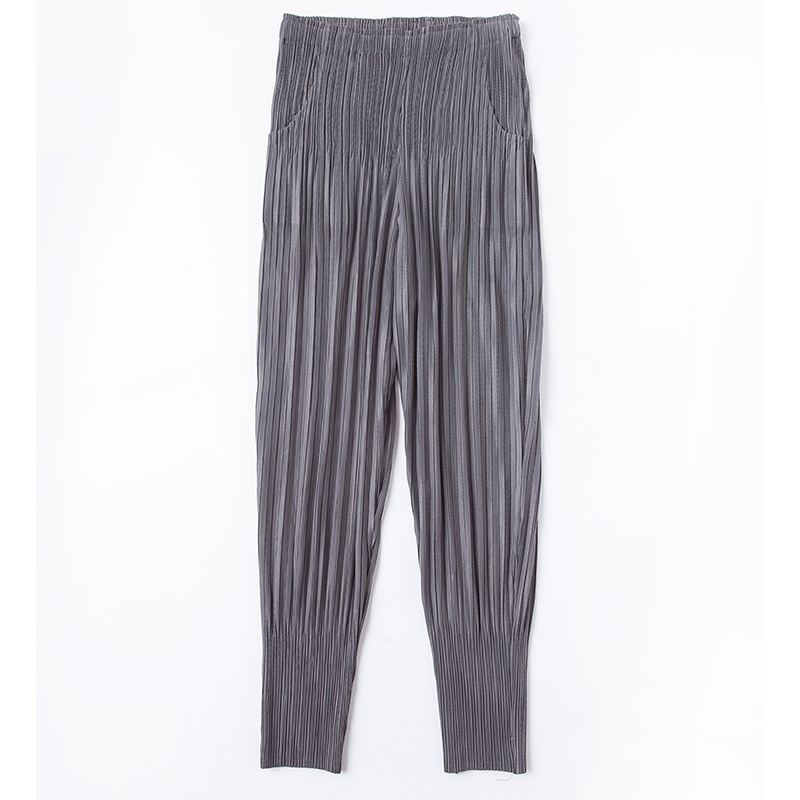 Spring Autumn Women Pleated Fashion New Solid Color Loose Pencil Trousers Pants