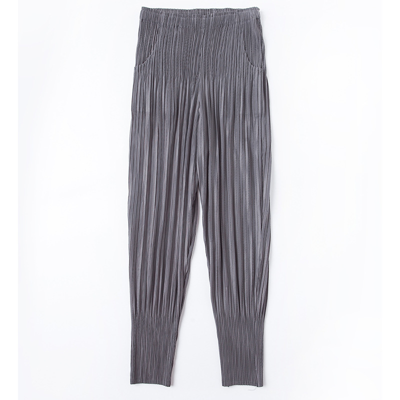 Spring Autumn Women Pleated Fashion New Solid Color Loose Pencil Trousers Pants