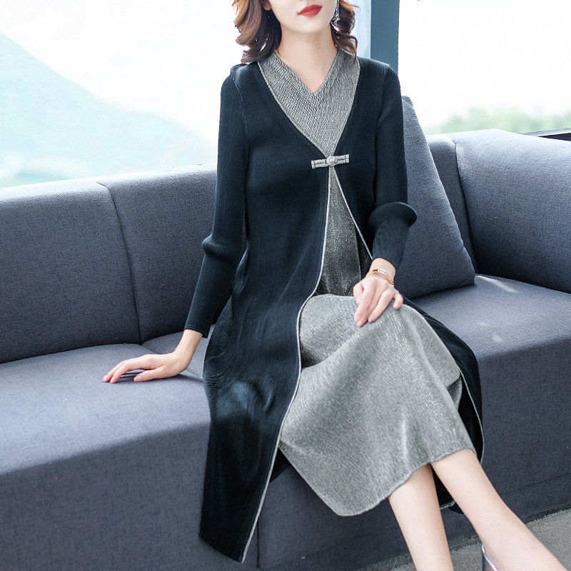 Autumn Women Pleated Fashion New Tidal Loose Big Size Dress