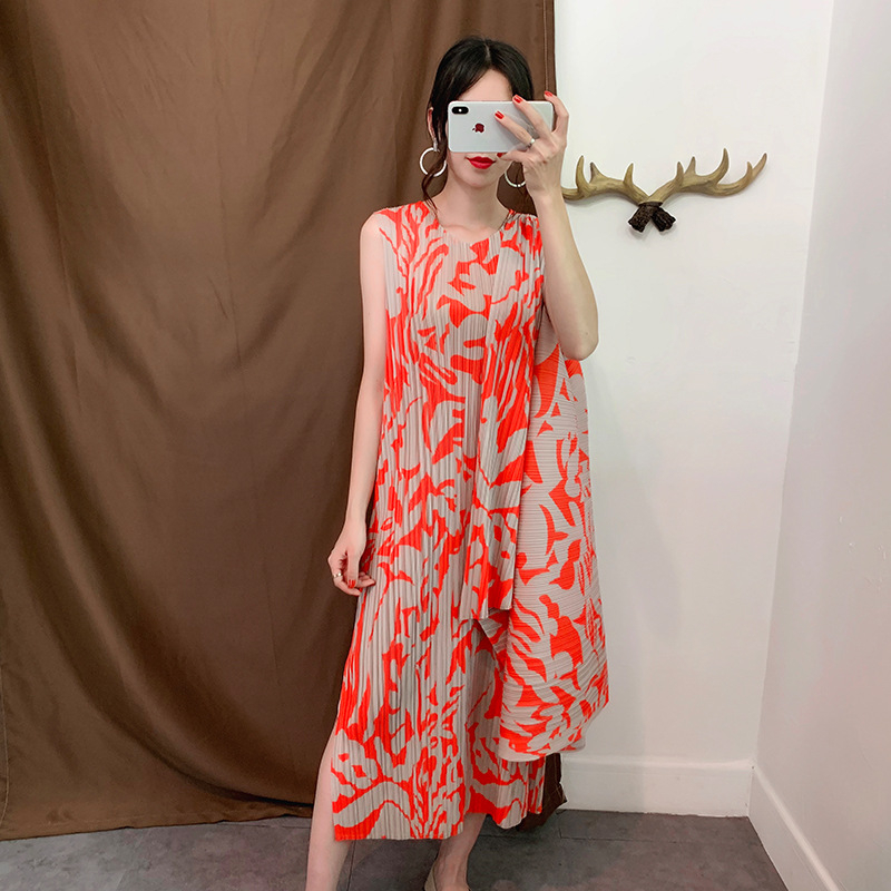 Autumn Women Pleated Dress Fashion New Tidal Big Size Dress