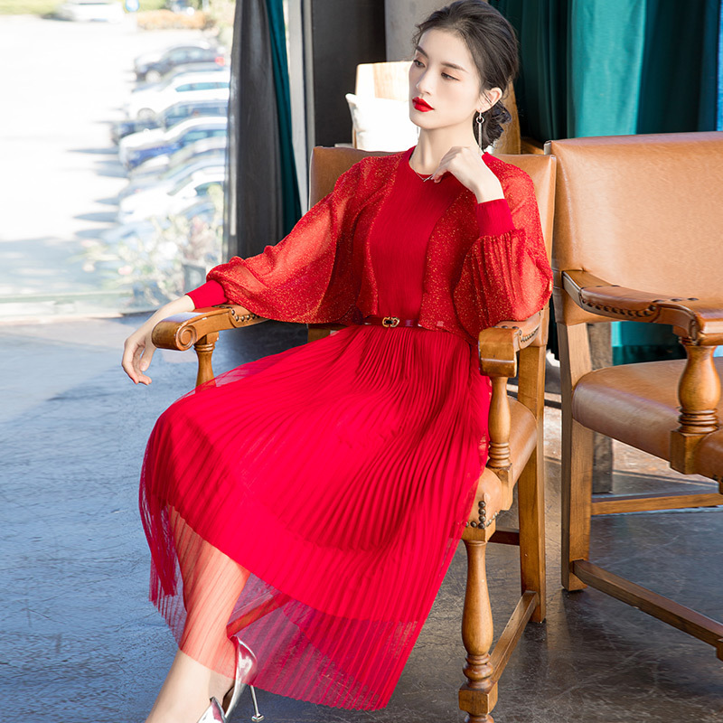 Spring 2020 Fashion New Popular New Slim Pleated Dress