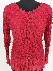 European Fashion Long Sleeved Loose pleated Formal V-neck Button Full Women's Shirt