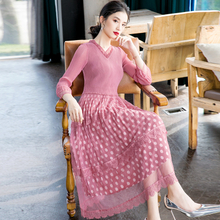 Fashionable Dot Print Pleated Dress 2020 Spring New Style Pleated Dress