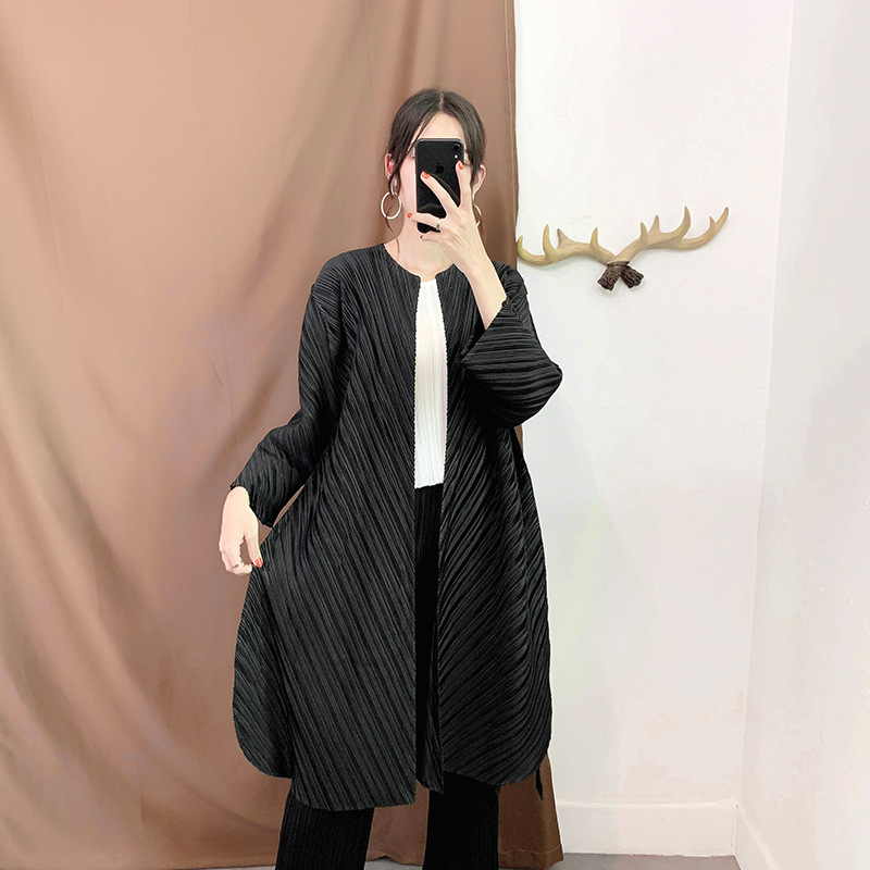 Winter Autumn Women Pleated Fashion New Tidal Big Size Loose Popular Jacket Coat