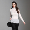 Women Pleated Fashion Popular Long Sleeves Bottom Solid Color Pullover Sexy Shirts