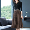 Slim Pleated Dress Fall 2019 New Style Women's Big Size Fashionable Stitching Pleated Dress