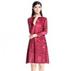 Women Fashion New Pleated Straight Casual O-neck Popular Dress