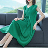 Fashion New Spring Summer Big Size Pleated Short Sleeves Dresses