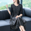 Pleated Oversized Women Pleated Dress Autumn 2019 Fashion Splicing Bright Silk A-line Dress