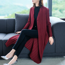Winter Autumn Women Pleated Fashion New Tidal Long Sleeves Jacket Loose Popular Tidal Coat