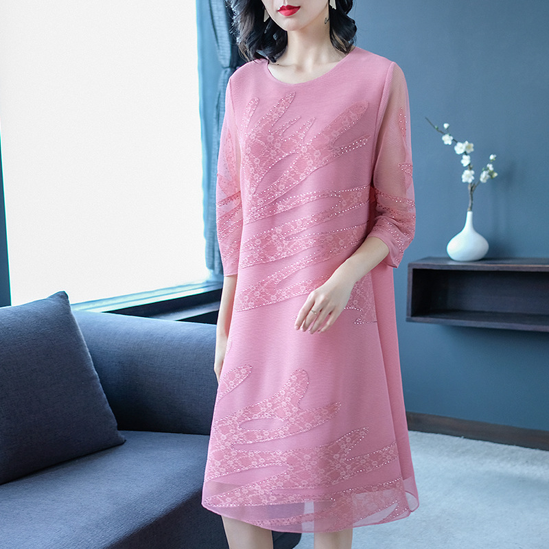 Women Pleated Dress Fashion New Big Size Loose Casual Popular Dress