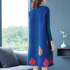 Autumn Women Pleated Fashion New Tidal Big Size Print Dress