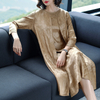 Autumn 2019 Women Embroidered Pleated Dress High-end Temperament Loose Big Size Dress
