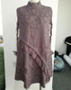 Women Chiffon Sleeve Embroidered New Pleated Dress