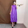 Pleated Straight Tube Dress Loose Large Diamond Pleated Dress For Women