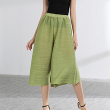 Women Loose Pleated Wide-legged Pants Summer Straight Casual Trousers