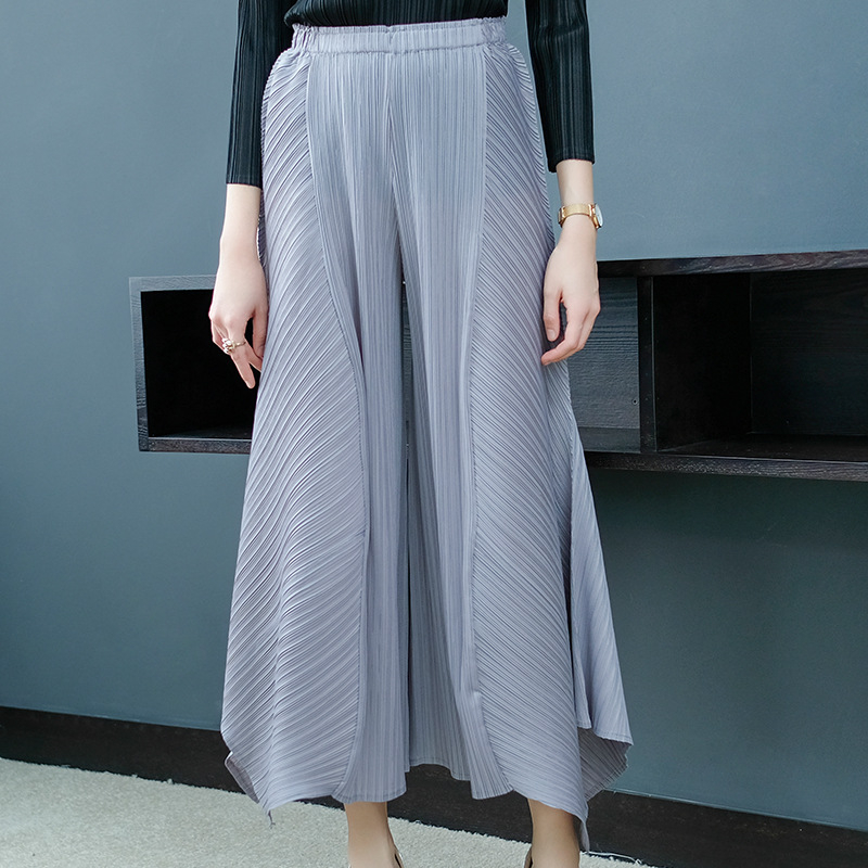 New Spring Female Garments Of 2019 With Irregular Large Leisure Pleats Loose Legs Pants Trousers