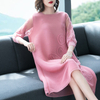 Spring Women Pleated Fashion New Tidal Dress Big Size Belly Cover Dress