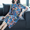 Spring New Women Pleated Fashion New Print Long Loose Big Size Dresses
