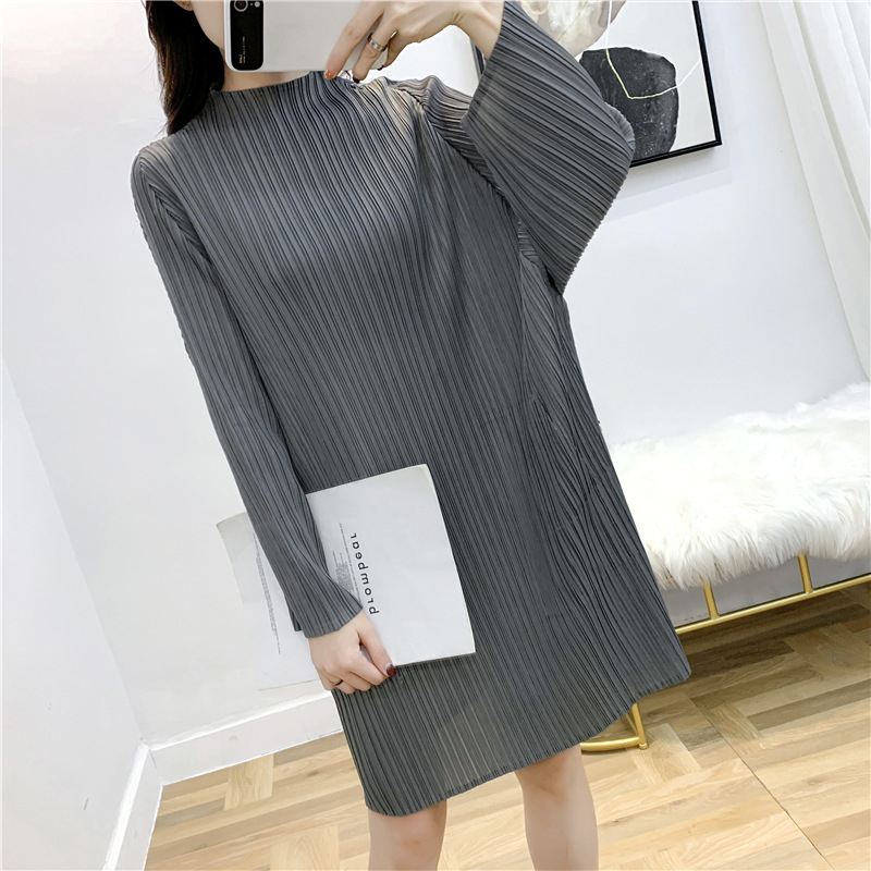 Spring 2020 New Pleated Dress Loose Large Women's Pleated Dress