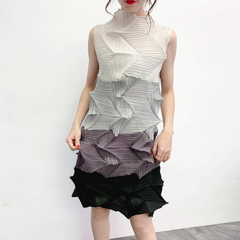 Autumn Winter Big Size Coloured Dress With Pleats Fashion New Bottom Dress