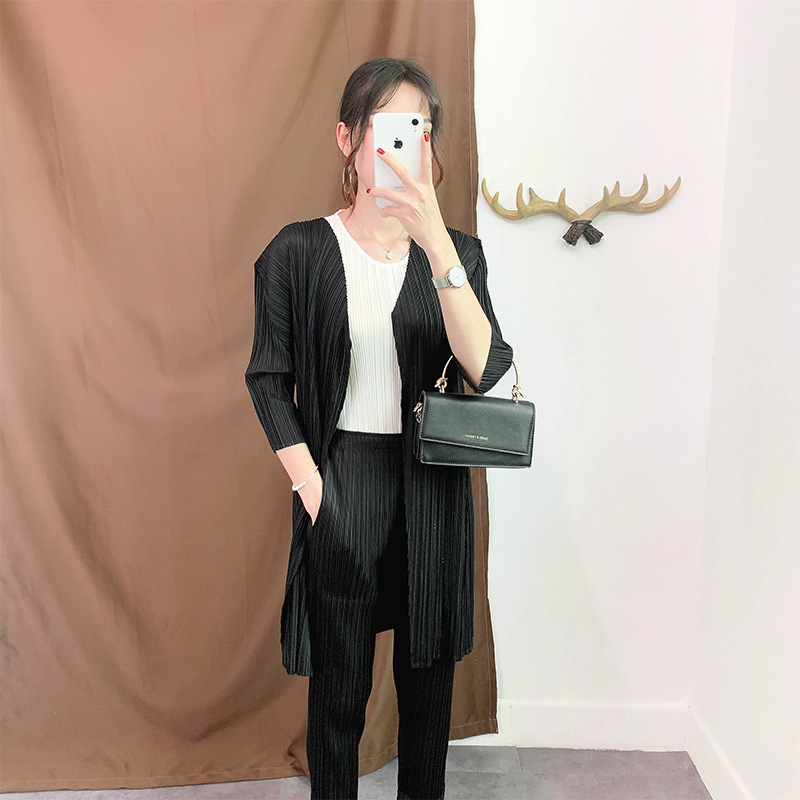 Autumn Women Pleated Jacket Loose Solid Color Fashion Coat
