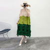 2020 New Spring Women Pleated Dress Irregular Gentle Long Loose Dress